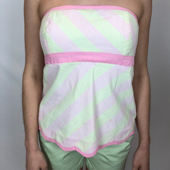 LILLY PULITZER Vintage Strapless Striped Top - Picture 2 of 4
